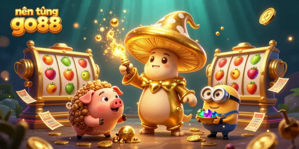 Engage with the dynamic experience of nền tảng go88 featuring a vibrant wizard and treasure in a casino world.